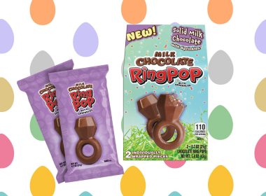 new chocolate ring pop on an easter backgroun