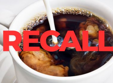 coffee cup with the word recall overlaid on it