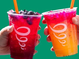 closeup of two Jamba Over Ice drinks