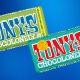 tony's chocolonely recalled chocolate bars on a blue background